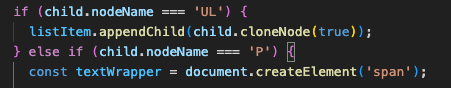 JS code example