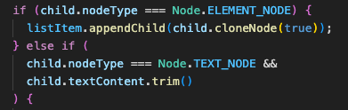 JS code example
